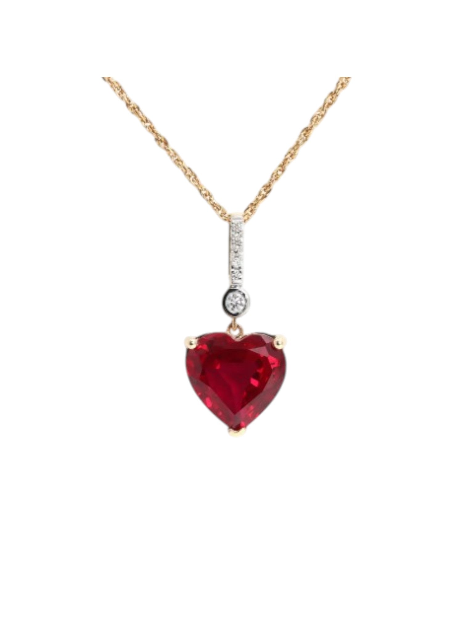Trendy Heart Shape 925 Sterling Silver CZ Stone Gold Plated Pendant With Chain For Women By Kesardeep